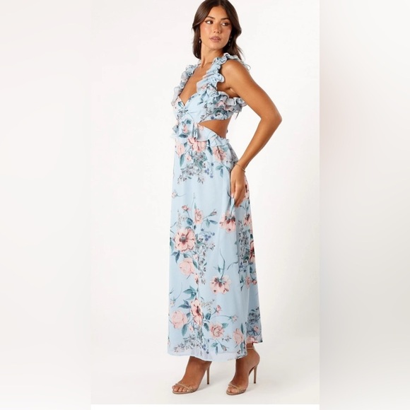 NEW Petal and Pup Women's Lucah Frill Shoulder Maxi Dress Large - Picture 4 of 13